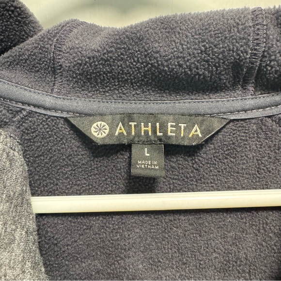 Athleta Women’s Stronger Long Fleece Lined Hoodie Zipper Jacket Grey Size Large - Picture 2 of 6